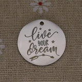 Live Your Dream Inspirational Graduation Pendant Charm