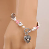Personalized Rhinestone Crystal Bead Friendship Bracelet for Granddaughter