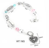 Personalized Rhinestone Crystal Bead Friendship Bracelet for Granddaughter