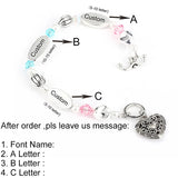 Personalized Rhinestone Crystal Bead Friendship Bracelet for Granddaughter