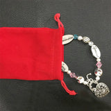 Personalized Rhinestone Crystal Bead Friendship Bracelet for Granddaughter