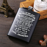 Grandfather To Granddaughter Stainless Steel Whiskey Vodka Hip Flask