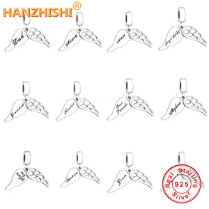 925 Sterling Silver Family Wing Charms for Bracelet Necklace DIY Jewelry