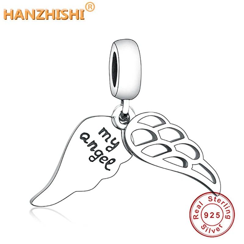 925 Sterling Silver Family Wing Charms for Bracelet Necklace DIY Jewelry