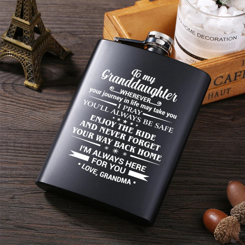 Grandma To My Daughter Portable Stainless Steel Hip Flask Flagon