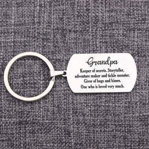 Grandpa Keychain Father's Gift Stainless Steel Keyring