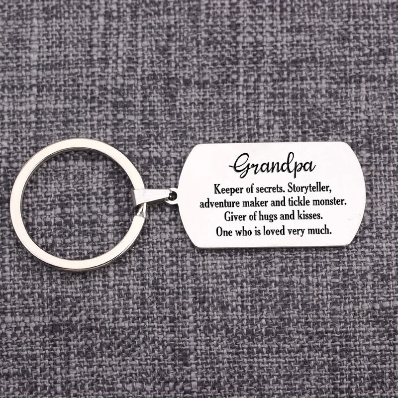 Grandpa Keychain Father's Gift Stainless Steel Keyring