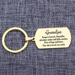 Grandpa Keychain Father's Gift Stainless Steel Keyring