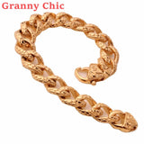 Granny 22cm Cuban Chain Stainless Steel Bracelet for Men