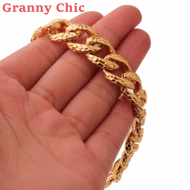 Granny 22cm Cuban Chain Stainless Steel Bracelet for Men