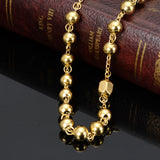 Granny 8mm Tone Rosary Beads Chain Necklace Crucifix Pendant Cross Jewelry