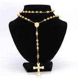 Granny 8mm Tone Rosary Beads Chain Necklace Crucifix Pendant Cross Jewelry