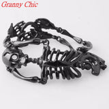 Big Skull Bones Bracelet Stainless Steel Skeleton Men Bangle