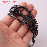 Big Skull Bones Bracelet Stainless Steel Skeleton Men Bangle
