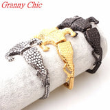 Men's Stainless Steel Crocodile Cuff Bracelet