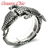 Men's Stainless Steel Crocodile Cuff Bracelet