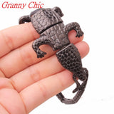 Men's Stainless Steel Crocodile Cuff Bracelet
