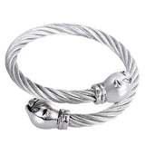 Men's Leopard Cuff Bracelet Stainless Steel Lock Bangle