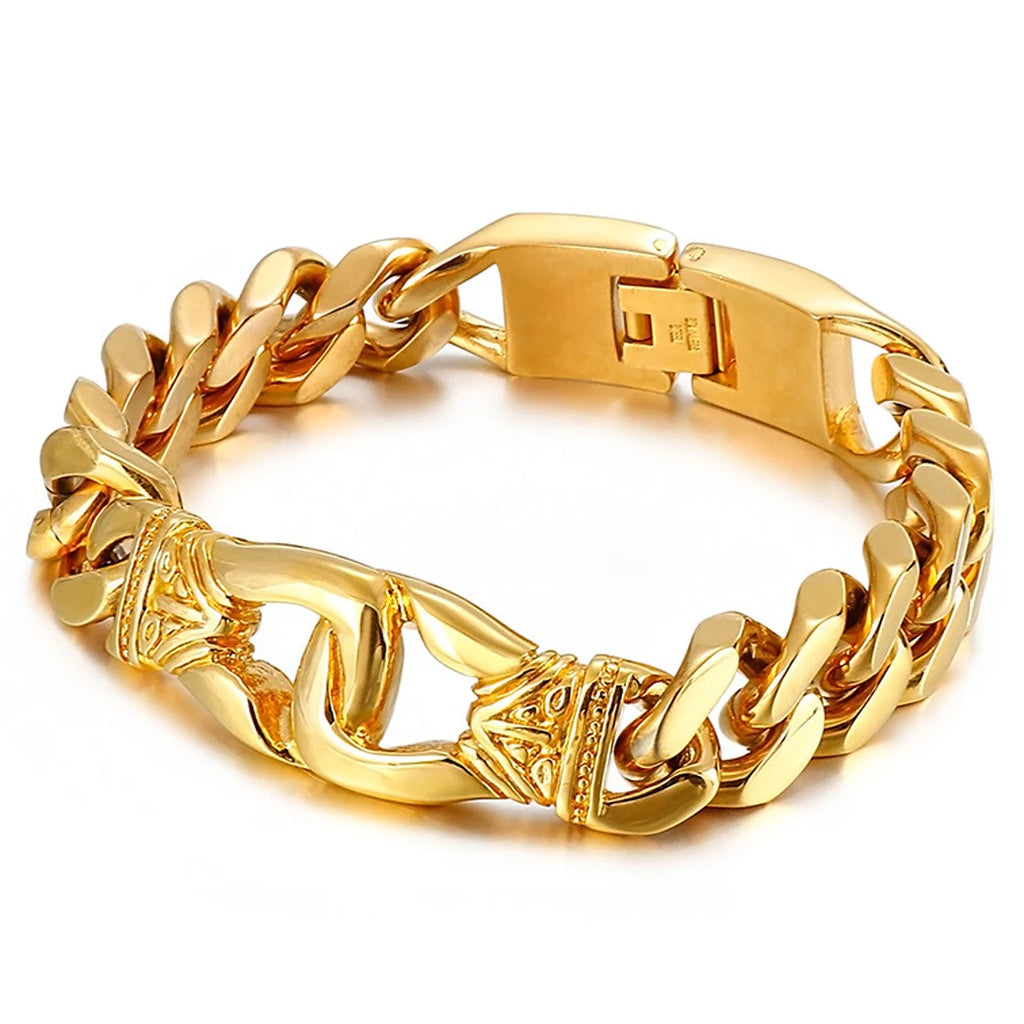 Vintage Style Black Stainless Steel Bracelet Bangle 12mm