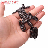 Men Stainless Steel Dinosaur Skull Bangle - Punk Halloween Bracelet