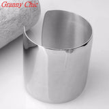 Granny Stainless Steel Wide Arm Cuff Bangle Bracelet Silver Jewelry