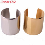 Stainless Steel Wide Arm Cuff Bangle Bracelet - Silver