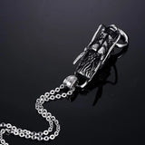 Vintage Style Stainless Steel Chinese Totem Dragon Head Pendant Necklace