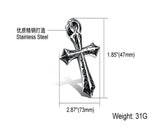 Granny Vintage Stainless Steel Cross Pendant Necklace Men Father Gift