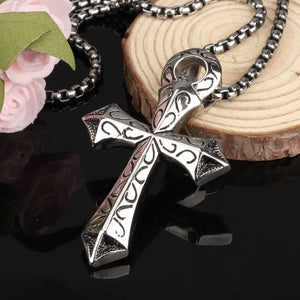 Granny Vintage Stainless Steel Cross Pendant Necklace Men Father Gift