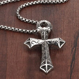 Granny Vintage Stainless Steel Cross Pendant Necklace Men Father Gift