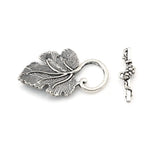 Grape Leaf Toggle Clasp Bracelet Accessories Set of 18 Antique Silver / Copper