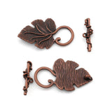 Grape Leaf Toggle Clasp Bracelet Accessories Set of 18 Antique Silver / Copper