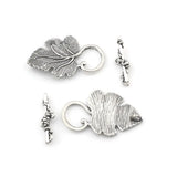 Grape Leaf Toggle Clasp Bracelet Accessories Set of 18 Antique Silver / Copper