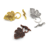 Grape Leaf Toggle Clasp Bracelet Accessories Set of 18 Antique Silver / Copper
