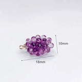 Resin Plastic Grape Shape Eardrop Pendant Charms 6pcs