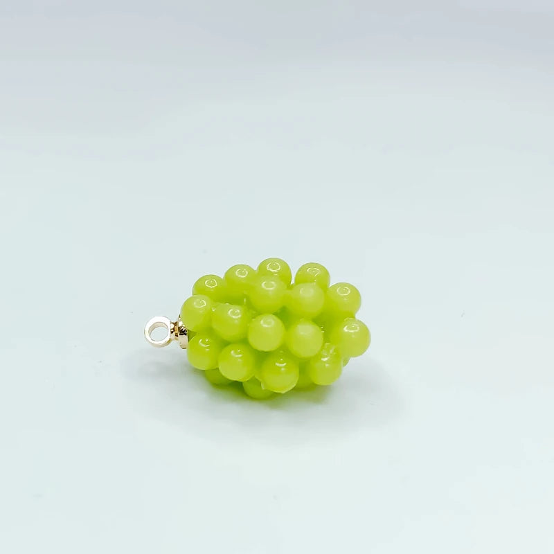 Resin Plastic Grape Shape Eardrop Pendant Charms 6pcs