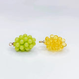 Resin Plastic Grape Shape Eardrop Pendant Charms 6pcs