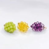 Resin Plastic Grape Shape Eardrop Pendant Charms 6pcs