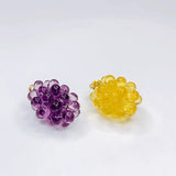 Resin Plastic Grape Shape Eardrop Pendant Charms 6pcs