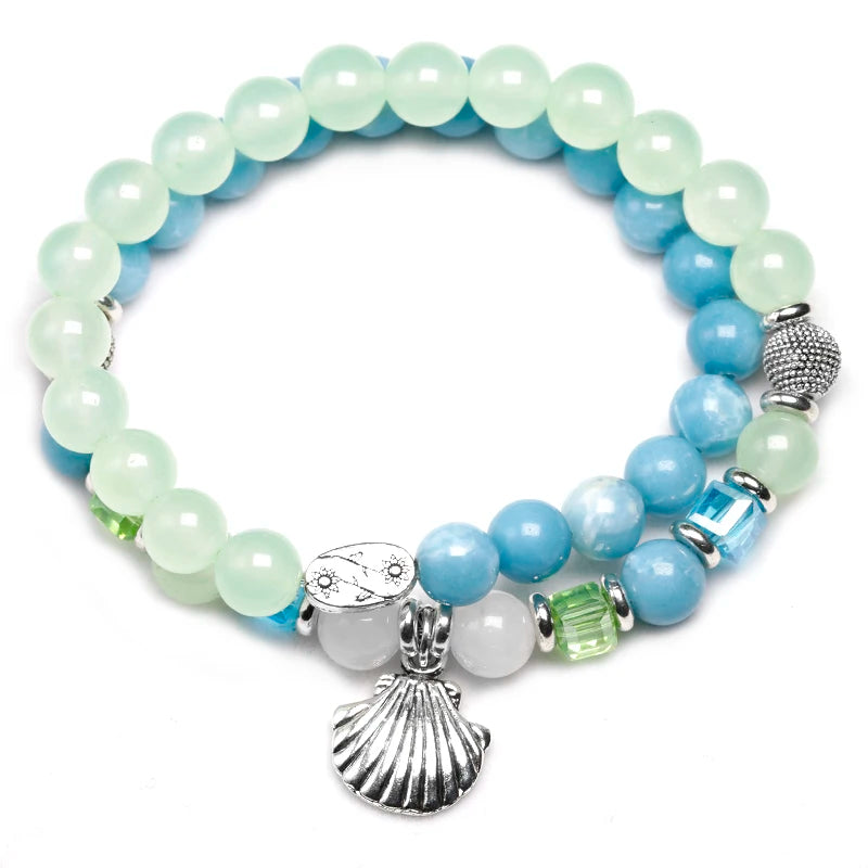 Chalcedony Crystal Beaded Bracelet for Women