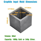 Graphite Ingot Mold & Crucible Mould Set, Metal Casting Molds (3 Packs)