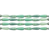 Grass Agate Teardrop Beads Strand 6x16mm Faceted Natural Stone