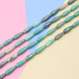 Grass Agate Teardrop Beads Strand 6x16mm Faceted Natural Stone