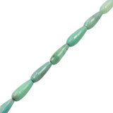 Grass Agate Teardrop Beads Strand 6x16mm Faceted Natural Stone