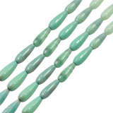 Grass Agate Teardrop Beads Strand 6x16mm Faceted Natural Stone