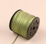 Grass Green Glitter Metallic Faux Leather Suede Cord 3mm