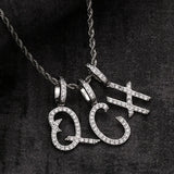 Grass Lettered Pendant Zircon Hip-hop Necklace Men