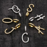 Grass Lettered Pendant Zircon Hip-hop Necklace Men