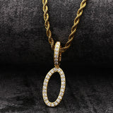 Grass Lettered Pendant Zircon Hip-hop Necklace Men