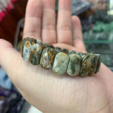 Grass Quartz Stone Beads Bracelet Gemstone Bangle